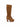 BE0046-03 — Camel rustic leather knee-high boots with fringe — side view