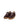Brown Leather and Fabric Sneakers with Chain Laces