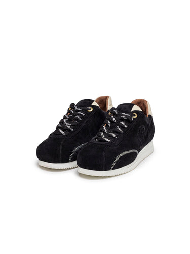 BAMBURI BA0077-01 black suede sneakers, perspective view