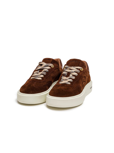 Brown Suede Platform Sneakers — view 1