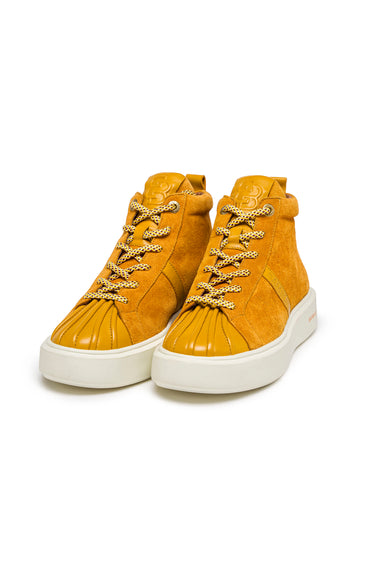 Gold Suede High-Top Platform Sneakers — view 1