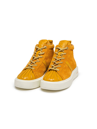 Gold Suede High-Top Platform Sneakers — view 1