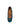 Top view of deep-blue patent BAMBURI Mary Jane pump with three straps and branded insole