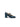 Side view of deep-blue patent BAMBURI Mary Jane pump with three buckle straps and block heel