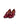 Burgundy Patent Leather Heeled Loafers with Gold Chain