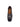 Top view of black BAMBURI loafer with silver studs, chain and kiltie fringe