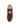Vista superior de sapatilha mule BAMBURI castanha com painéis monogramados, atacadores e palmilha da marca