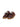 Brown Leather and Fabric Backless Sneakers