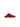 Side view of burgundy leather and monogram fabric BAMBURI backless sneaker with gum sole