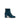 Deep Blue Leather Ankle Boots with Gold Hardware — view 2