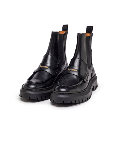 Stivaletti Chelsea chunky in pelle nera