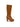 Camel Leather Knee-High Boots with Fringe — view 2