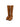 Camel Leather Knee-High Boots with Fringe