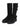 BE0052-01 — Black leather knee-high boots with buckles — angled front pair