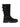 BE0052-01 — Black leather knee-high boots with buckles — side view