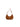 Camel Suede Crescent Bag with Logo Charm — view 2