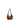 Braune Halbmondtasche aus Wildleder mit Logo-Charm — Ansicht 1