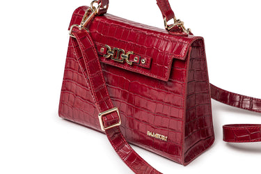 Bordeaux Croc-Embossed Crossbody Bag — view 1
