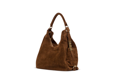 Brown Suede Hobo Bag — view 1