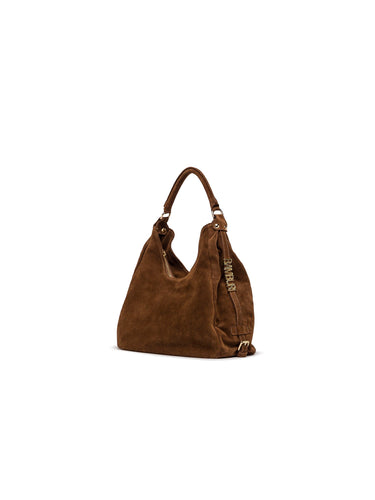 Brown Suede Hobo Bag — view 1