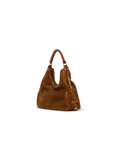 Camel Suede Hobo Bag — view 1
