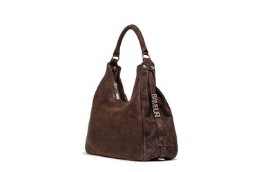 Rustic Brown Suede Hobo Bag — view 1