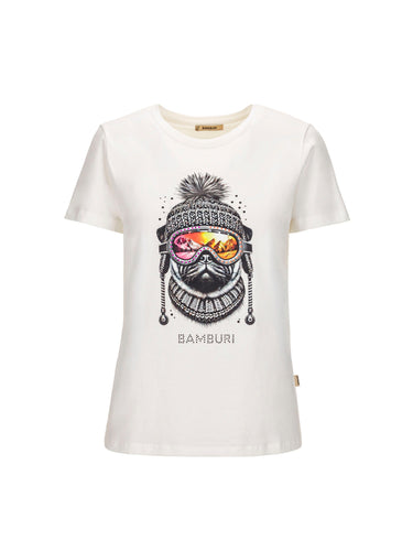 Off-White Graphic T-Shirt with Embellished Monkey — view 1