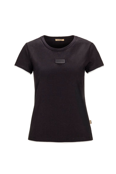 Black Essential T-Shirt with Logo Patch — view 1