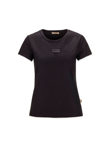Black Essential T-Shirt with Logo Patch — view 1
