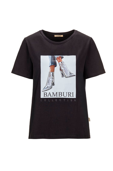 Black Fashion Illustration Graphic T-Shirt — view 1