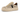 Beige BAMBURI platform sneaker without decorative flap, with monogram pattern, gold tongue nameplate and laces, on a white background