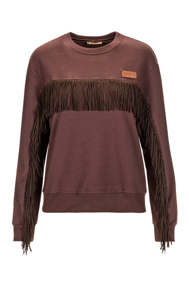 Brown Fringe Sweatshirt — view 1