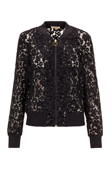 Black Lace Bomber Jacket — view 1