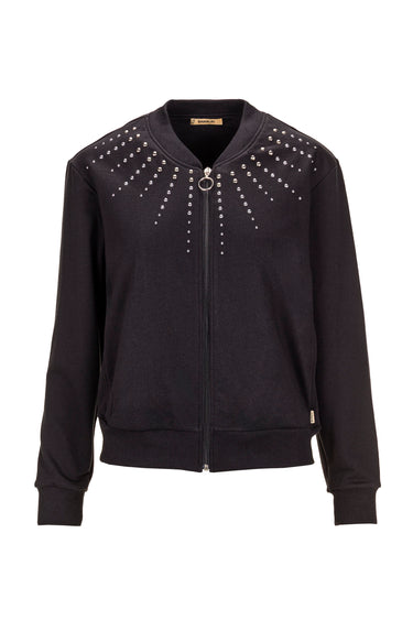 Black Studded Bomber Jacket — view 1