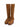 BE0046-03 — Camel rustic leather knee-high boots with fringe — angled front view