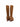 BE0046-03 — Camel rustic leather knee-high boots with fringe — rear view