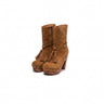 Botas de ante camel con plataforma y flecos