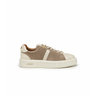 Beige Leather Platform Sneakers