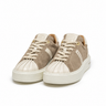 Sneakers platform in pelle beige