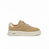 Sandfarvede platformsneakers i ruskind