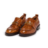 Mocassins em pele camel com efeito crocodilo