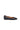 Black Leather Square-Toe Flats with Studded Buckle Strap - view 2