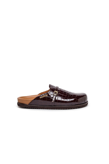 Brown Patent Leather Mules — view 2