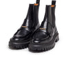 Botins Chelsea robustos em pele preta
