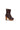 Brown Leather Platform Ankle Boots with Fringe — view 2