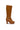 Camel Leather Knee-High Boots with Fringe — view 2