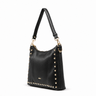 Black Leather Studded Shoulder Bag