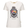 T-shirt cru com estampado de macaco e aplicações