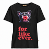 Black Bulldog Illustration T-Shirt