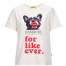 T-shirt cru com ilustração de bulldog